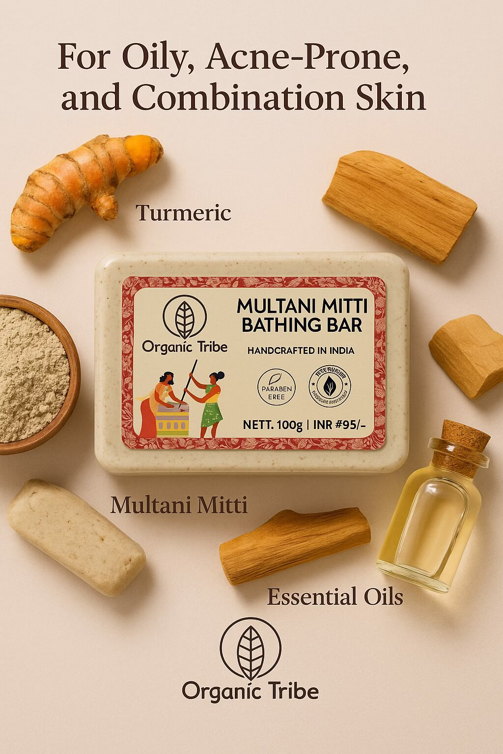 Multani Mitti Soap(Exfoliates,Soothes & Brighten Skin)