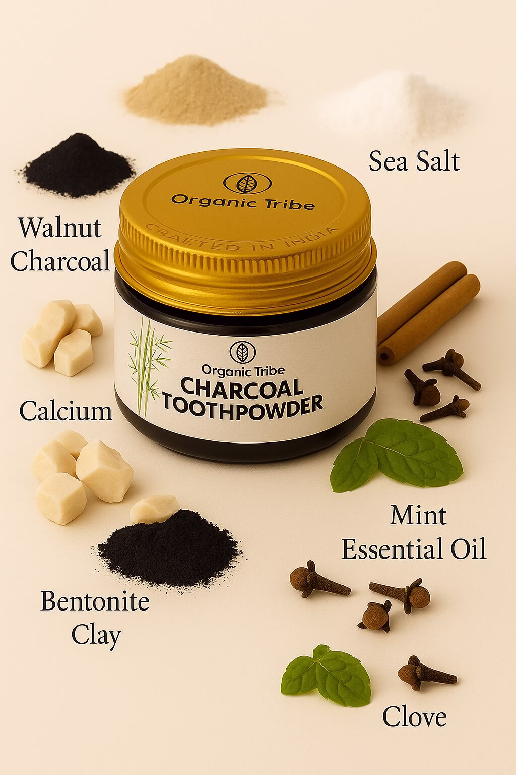 Charcoal Tooth Powder(For Visibly White Teeth+Fresh Breath)