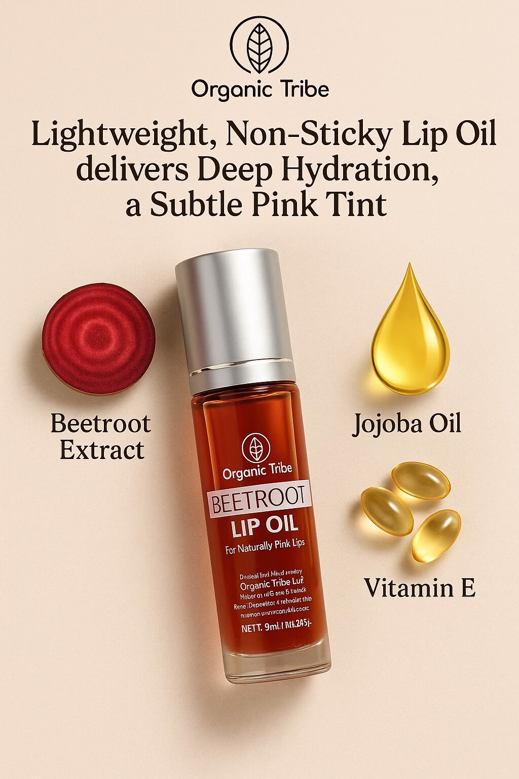 Beetroot Lip Oil ( Lightens Dark lips & hydrates)