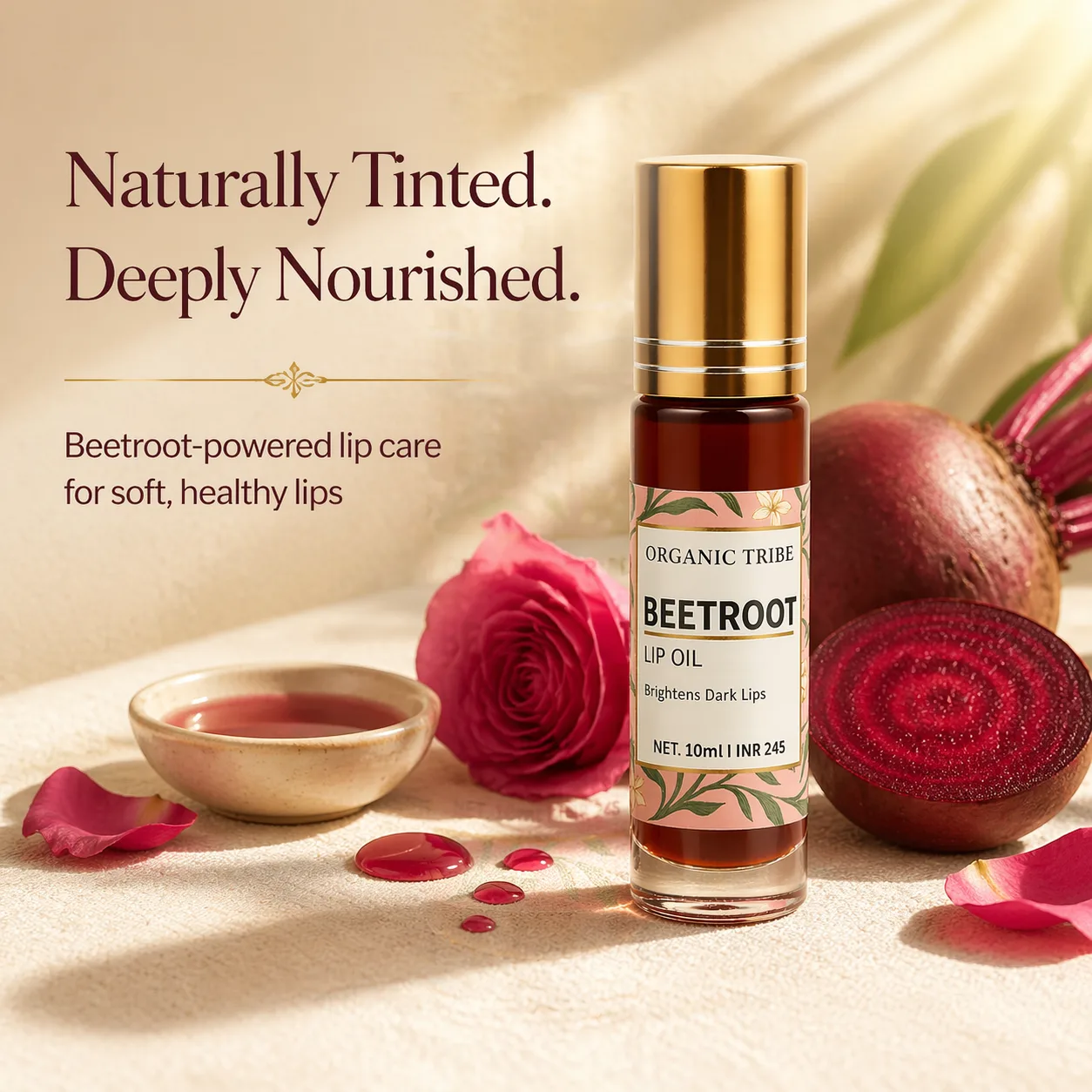 Beetroot Lip Oil properties- organic Tribe