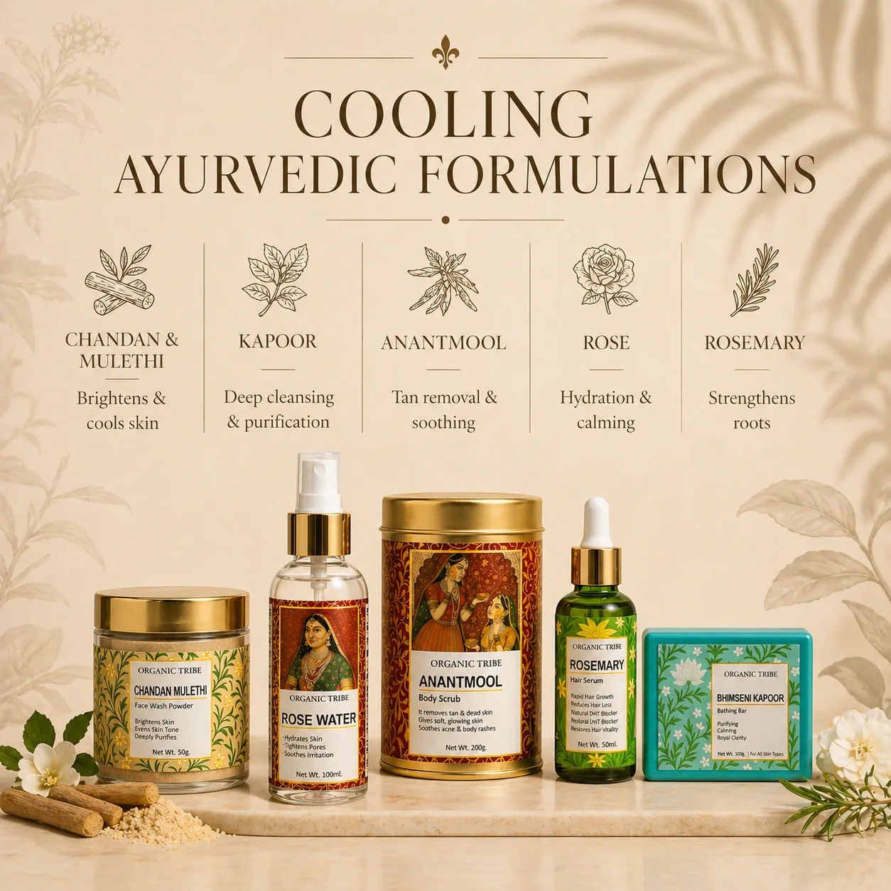 Summer kit , cooling ayurvedic formulation - organic tribe
