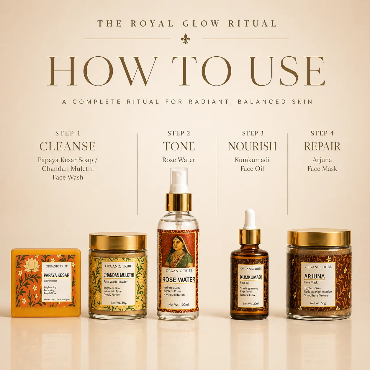 royal glow, how to use -- organic tribe